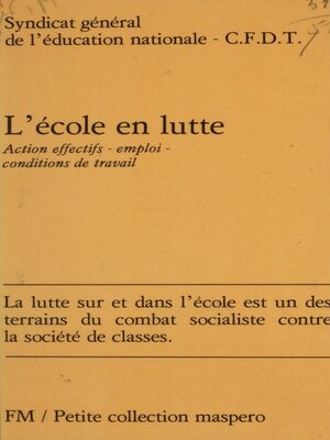 cover image of L'École en lutte